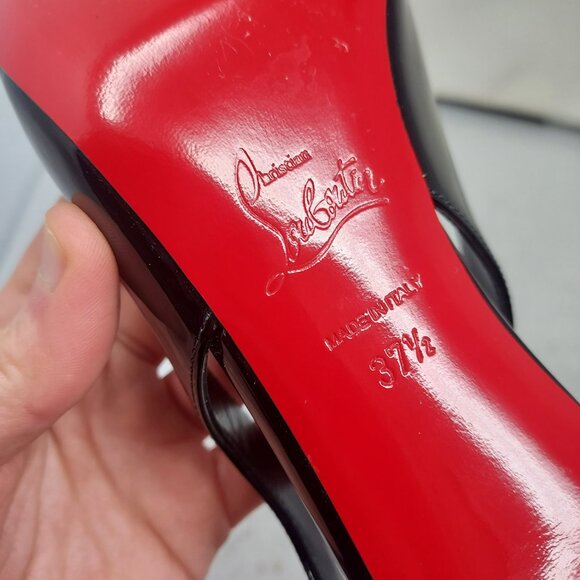 Christian Louboutin Black Patent Hot Chick Slingback Pump - Picture 4 of 12